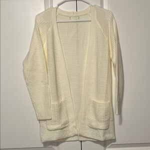 Women's Cream Open-Front Cardigan